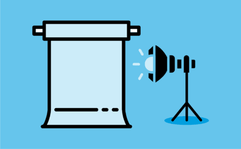 Backdrop with Lighting Equipment. This image represents video marketing production costs.