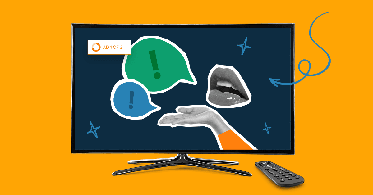 This image features specific elements on a CTV screen to represent the Creative Strategy Best Practices for Connected TV Ads in 2025.